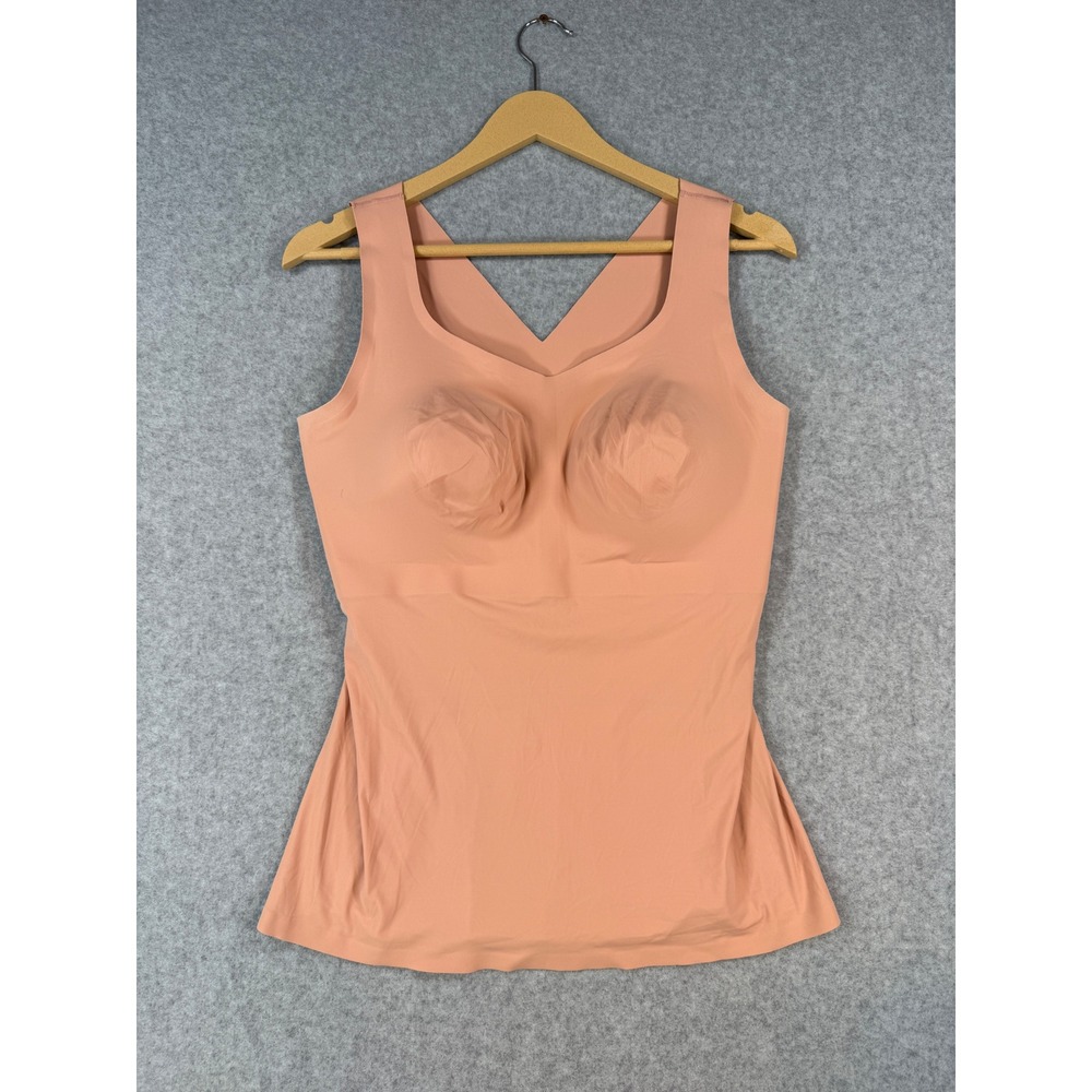 Evelyn & Bobbie XL Defy Bra Tank Peach Minimalist Nylon Spandex EB Core